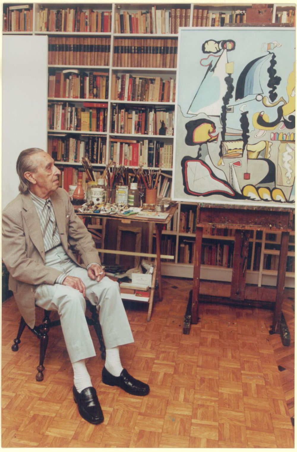 Granell in his studio in Madrid, Spain
